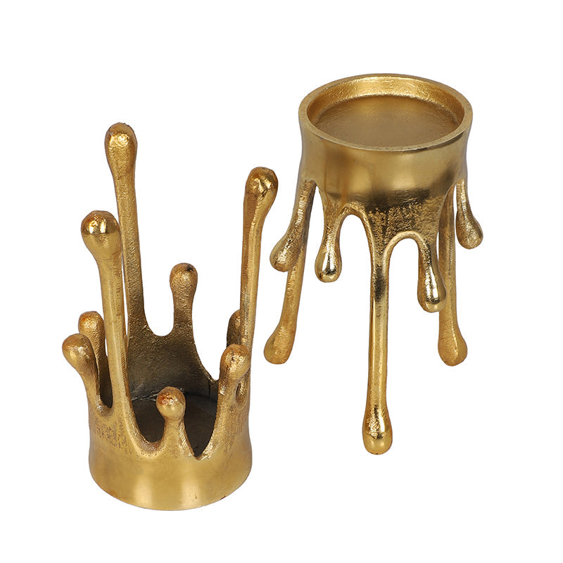 Gold Drip Candle Holder - Set Of Two media 6