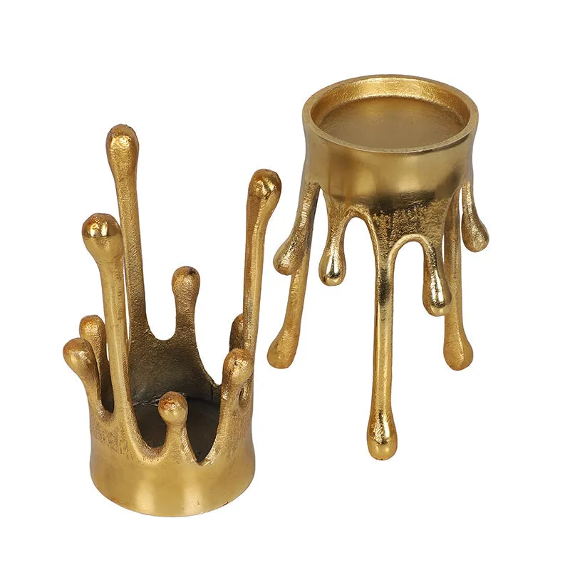 Gold Drip Candle Holder - Set Of Two media 6