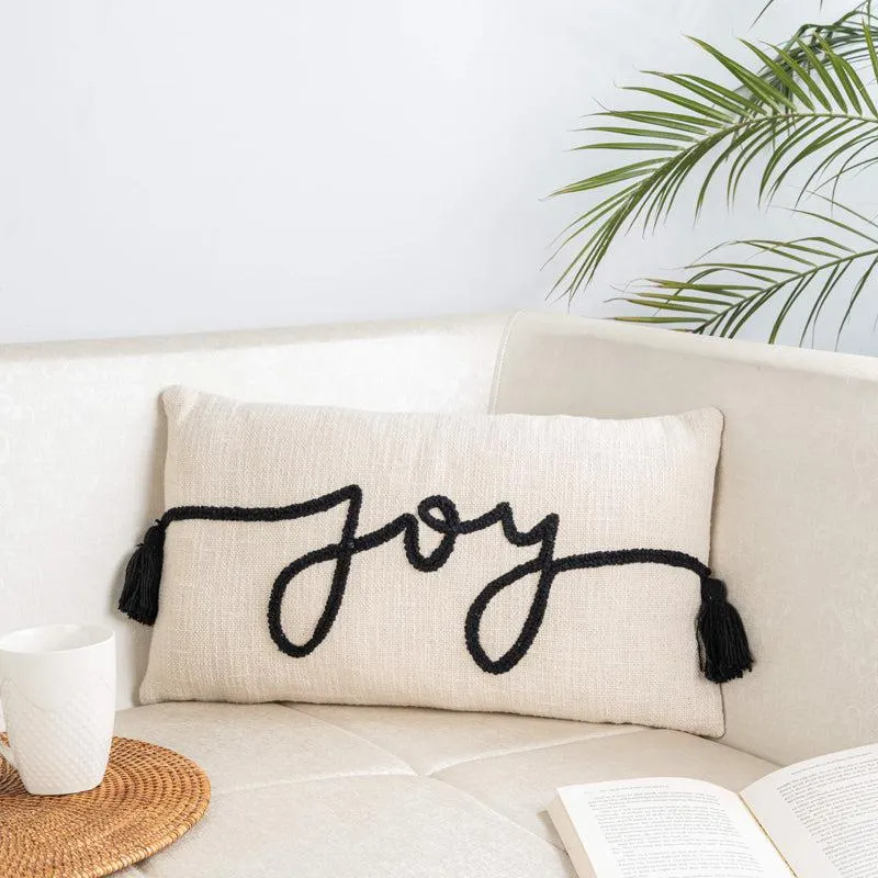 Joy Embroidered Cushion Cover - Rectangle media 2
