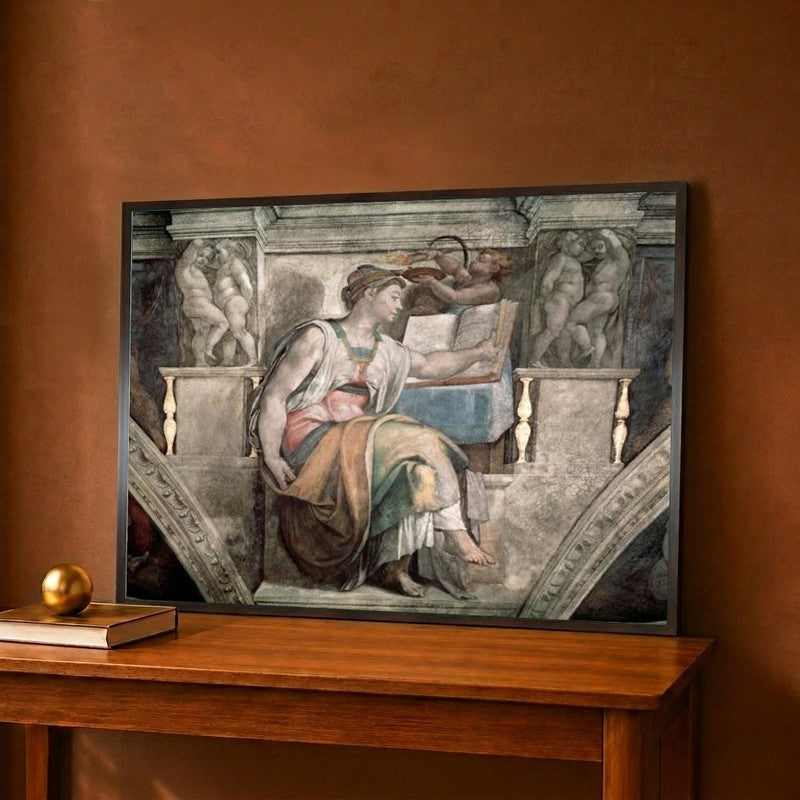 Sistine Chapel Ceiling Erythraean Sibyl 1508-12 Canvas Wall Painting - 12 x 9 Inches