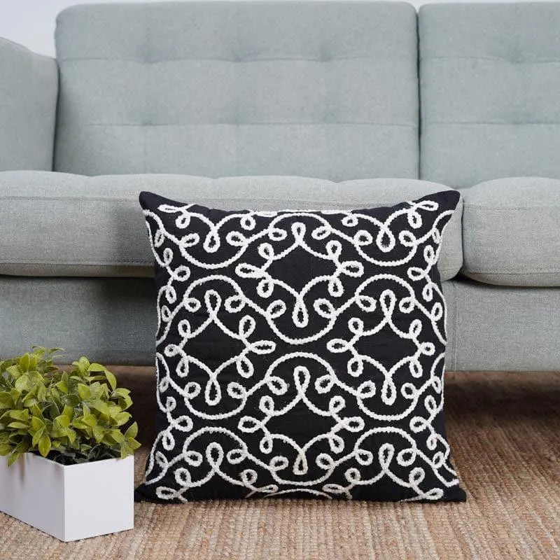 Black Moroccan Cushion Cover media 2