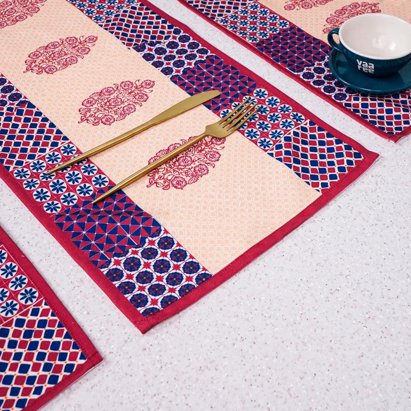 Maroon Mix Table Runner & Placemat - Seven Piece set