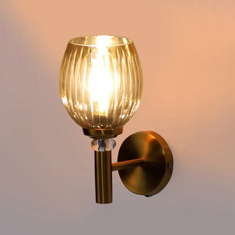 Warm Amber Golden Base Glass Wall Lamp media 7