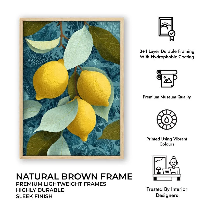 Citrus Burst Canvas Wall Painting - Brown Frame media 10