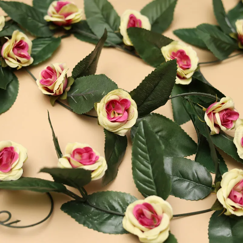 Fiora Artificial Velvet Rose Creeper (Yellow-Purple)  Set of Five media 1