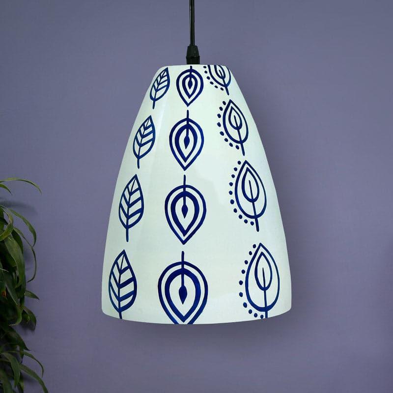 Foliage Finesse Hand Painted Glass Ceiling Lamp media 3