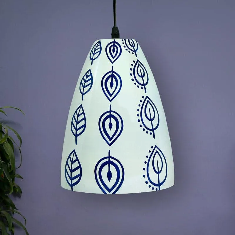 Foliage Finesse Hand Painted Glass Ceiling Lamp media 3