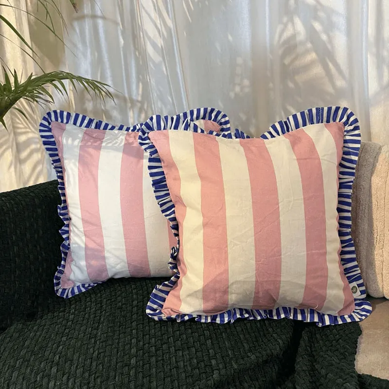 Stripe II Cotton Cushion Cover (Pink) - Set Of Two media 2