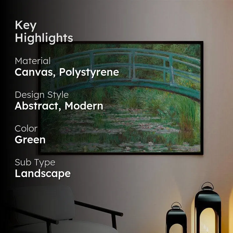 Monet impressionist Canvas Painting - Black Frame media 2