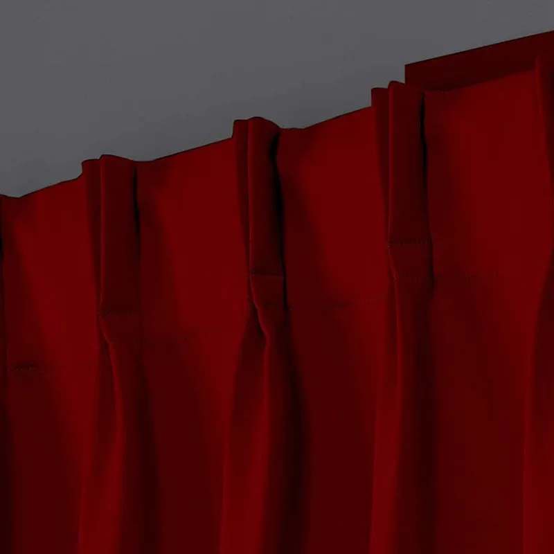 Noir Double Pinch Pleat Blackout Curtain - Burgundy media 3