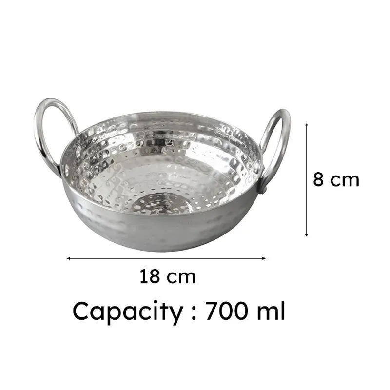 Vintage Hammered Kadhai - 700 mL / 6 Inches media 6