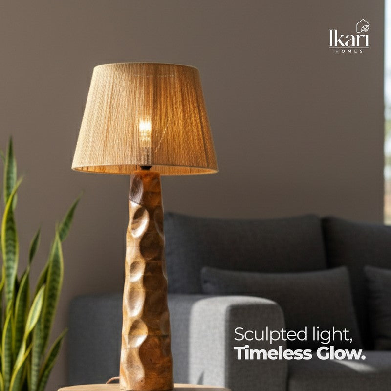 Sculpted Raffia Mango Wood Floor Lamp media 11
