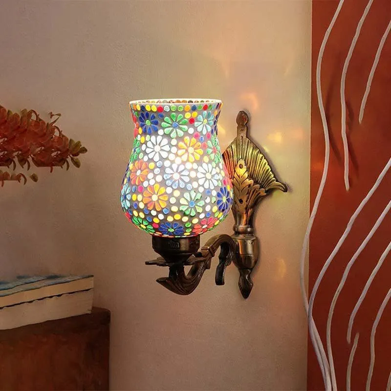 Petalled Up Glass & Metal Wall Lamp media 1