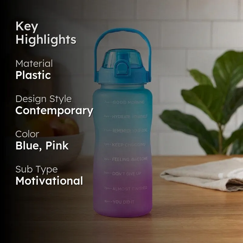 Solara Siply Plastic Water Bottle (2000 mL) - Blue,Pink media 2