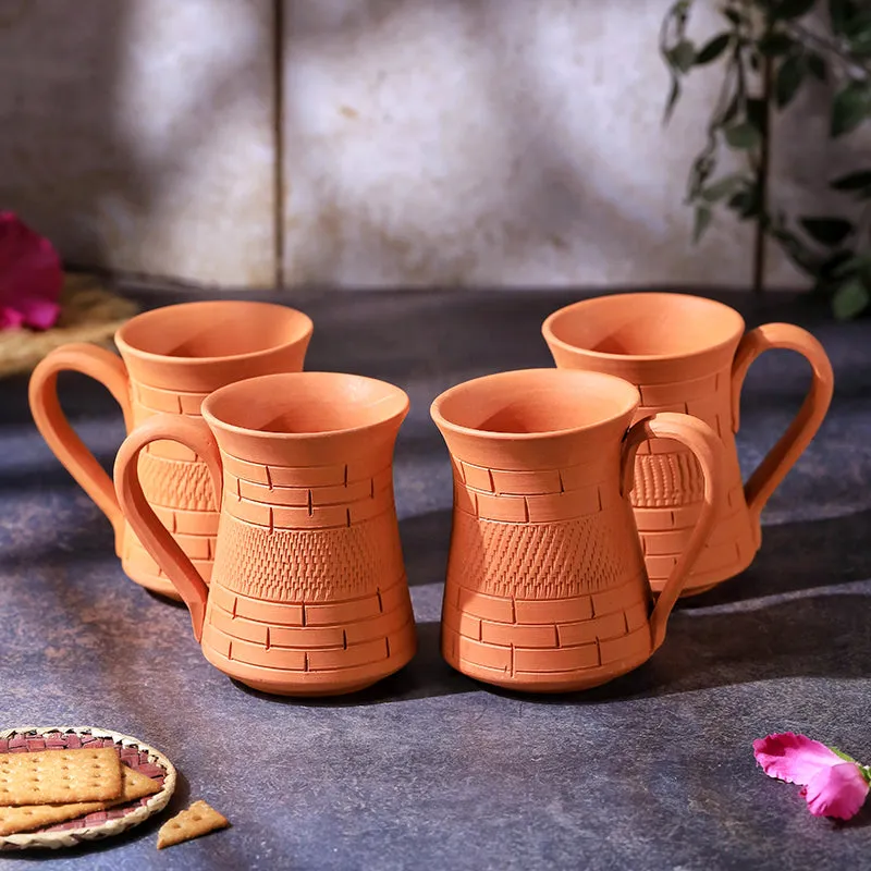 Smrithika Terracotta Coffee Mug (400 mL Each) - Set of Four media 1