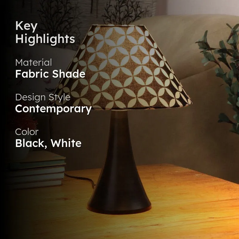 Tatania Bowie Fabric Table Lamp - Black,White media 2