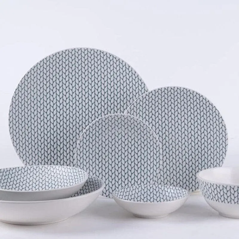 Blue Weaves Dinner Set - 21 Piece Set media 1