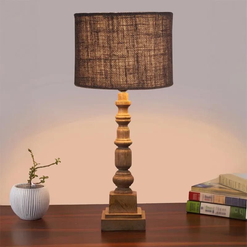 Sienna I Arbor Wooden Table Lamp - Grey,Brown media 2