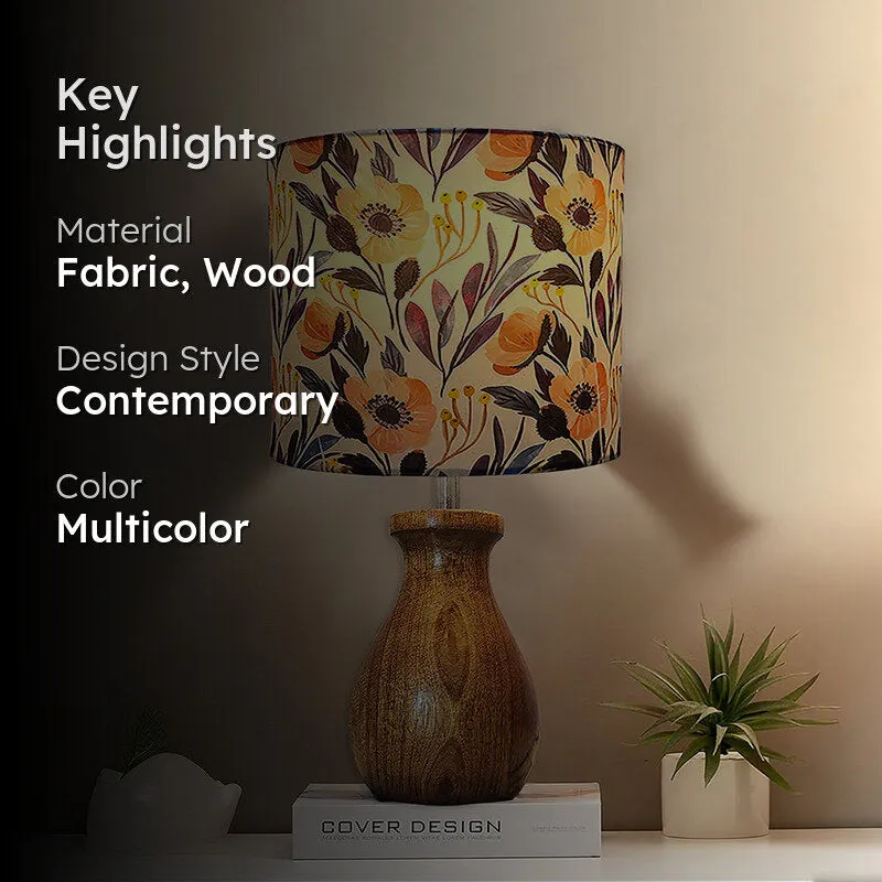 Poppy Peach Fabric Table Lamp - Set of Two media 2
