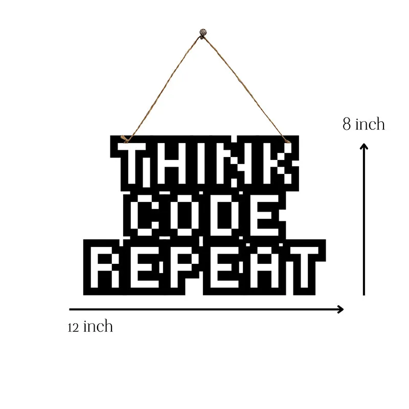 Think,Code,Reapeat Mild Steel Wall Accent media 5