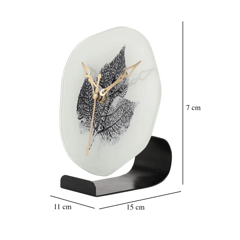 Eloise Leaf Embossed Table Clock media 4