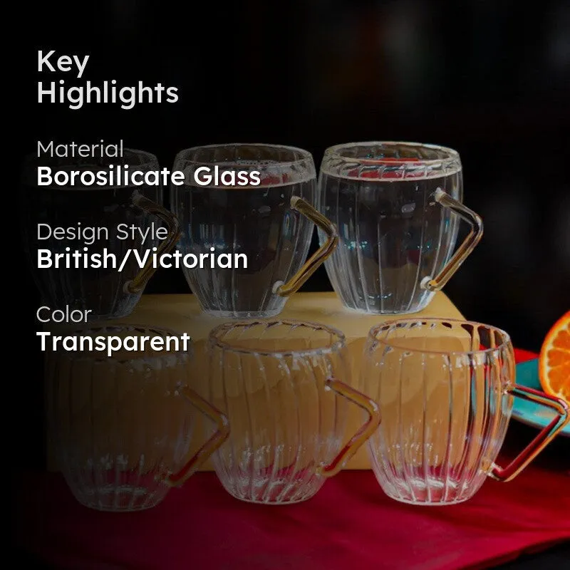 Marvello Borosilicate Glass Coffee Mug (350 mL Each) - Set Of Six media 2