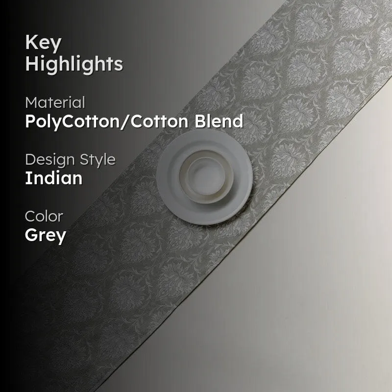 Pierre Paisley Jacquard Table Runner- Grey media 2