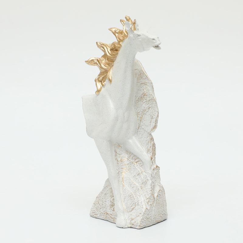 Stallion In Wind Showpiece - White media 3