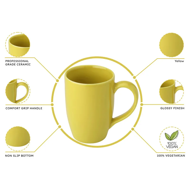 Kopi Ceramic Coffee Mug (Yellow/350 mL Each Each) - Set Of Six media 3