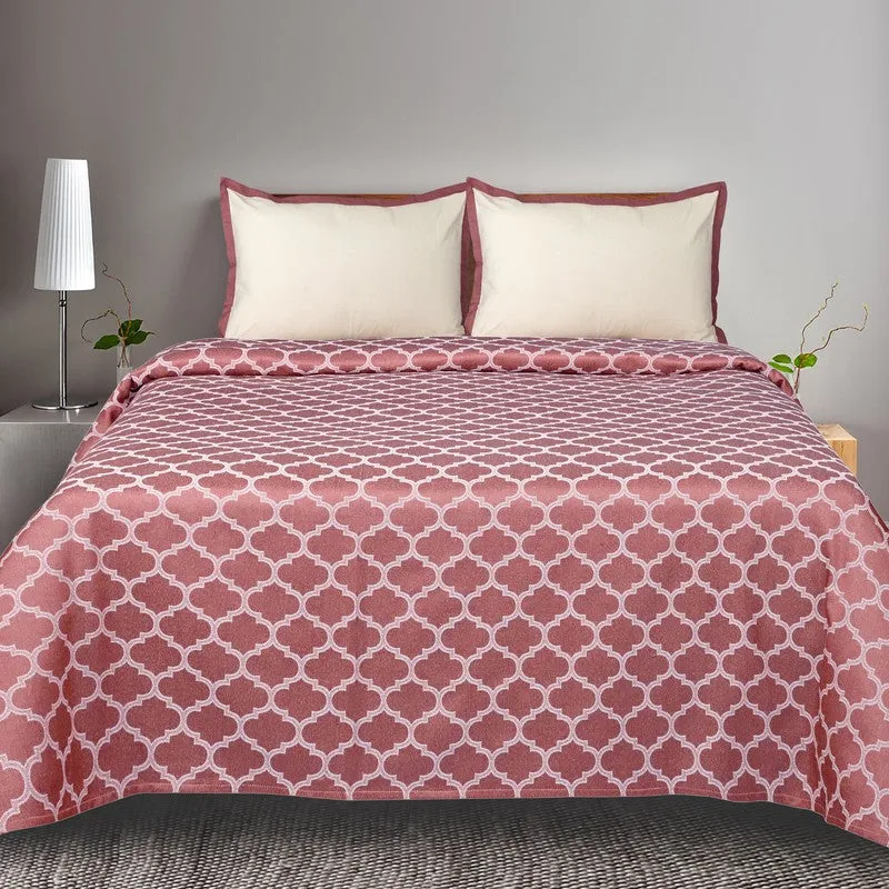 Axis Aura Cotton Bedsheet (Pink) - 224 TC media 3