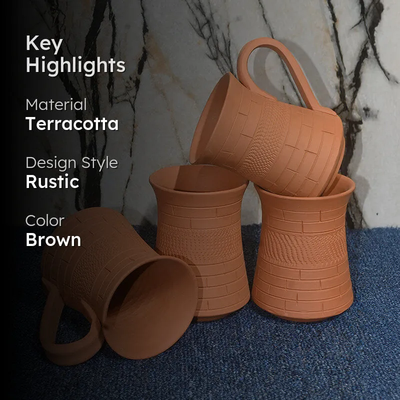 Kaivalya Terracotta Coffee Mug (250 mL Each) - Set of Four media 2