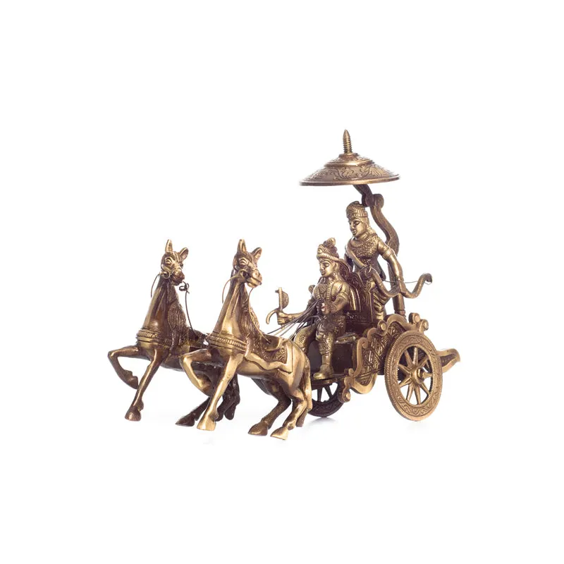 Mahabharatha Brass Krishna Arjuna Showpiece media 3