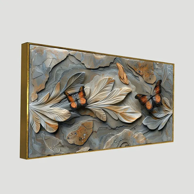 Leaf Relief Canvas Wall Painting media 6