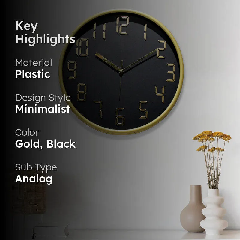Centura Analog Wall Clock - Gold, Black media 2