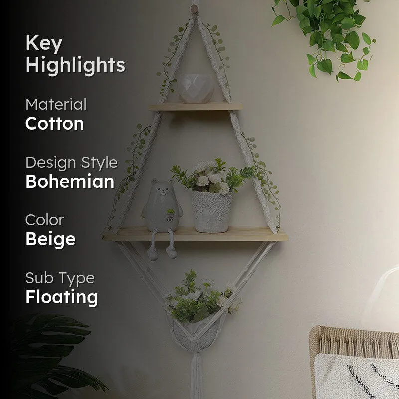 Tressa Macrame Wall Shelf media 2