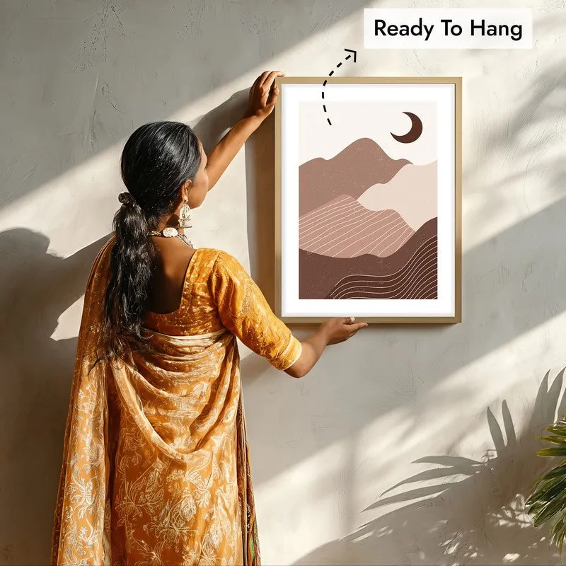 Pastel Solitude Canvas Wall Painting With Brown Frame media 7