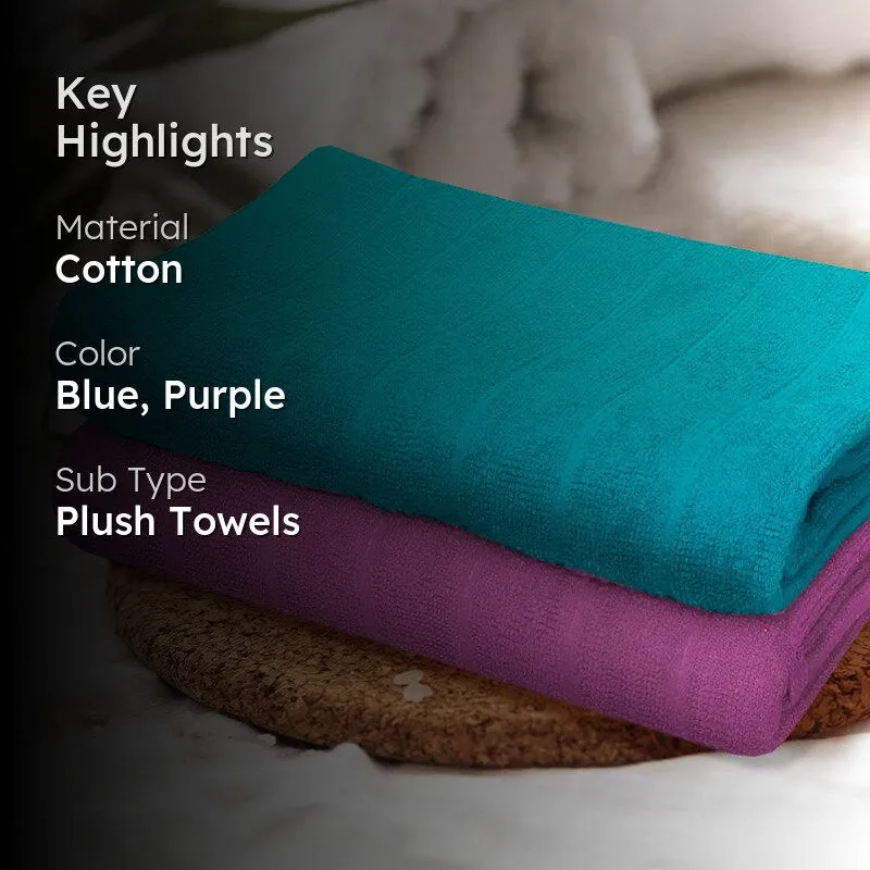 Sarda Bath Towel (Aqua & Purple) - Set Of Two media 2