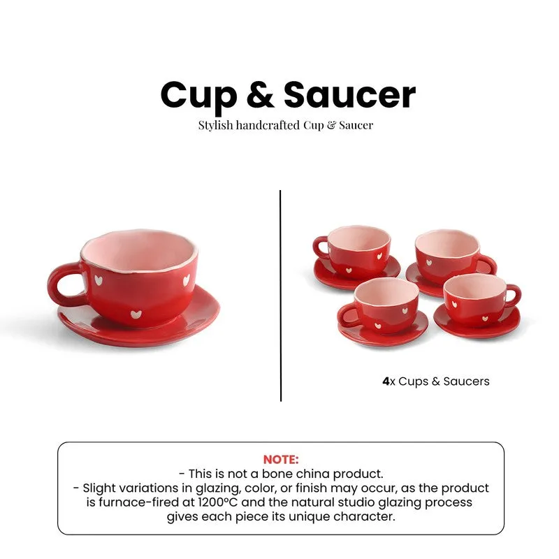 Crimsom Charm Cup & Saucer - Set of Four (330 ML) media 6