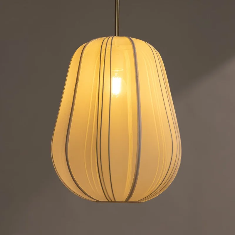 Fig Living Luxe Collection Fabric Ceiling Lamp - Ivory,Gold media 10