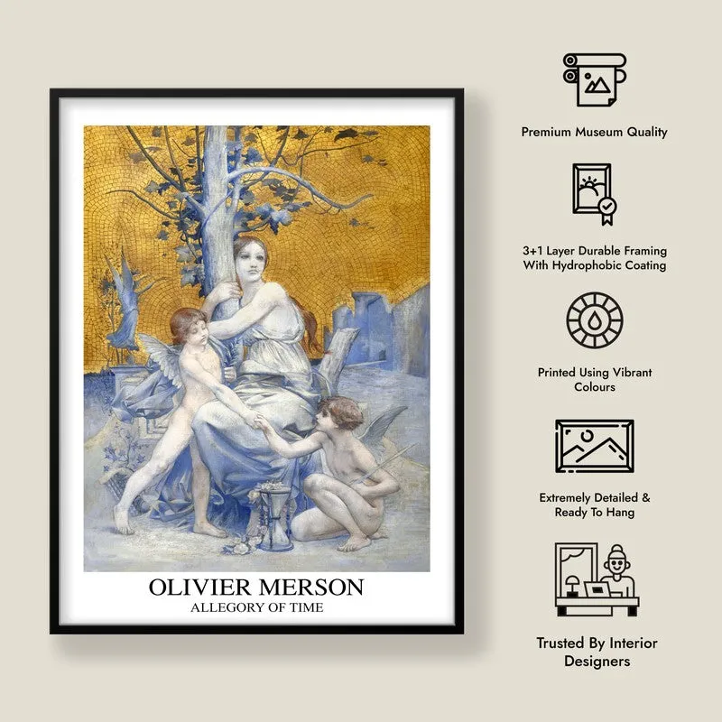 Allegory Of Time Olivier Merson Archival Canvas Wall Painting - Black Frame media 8