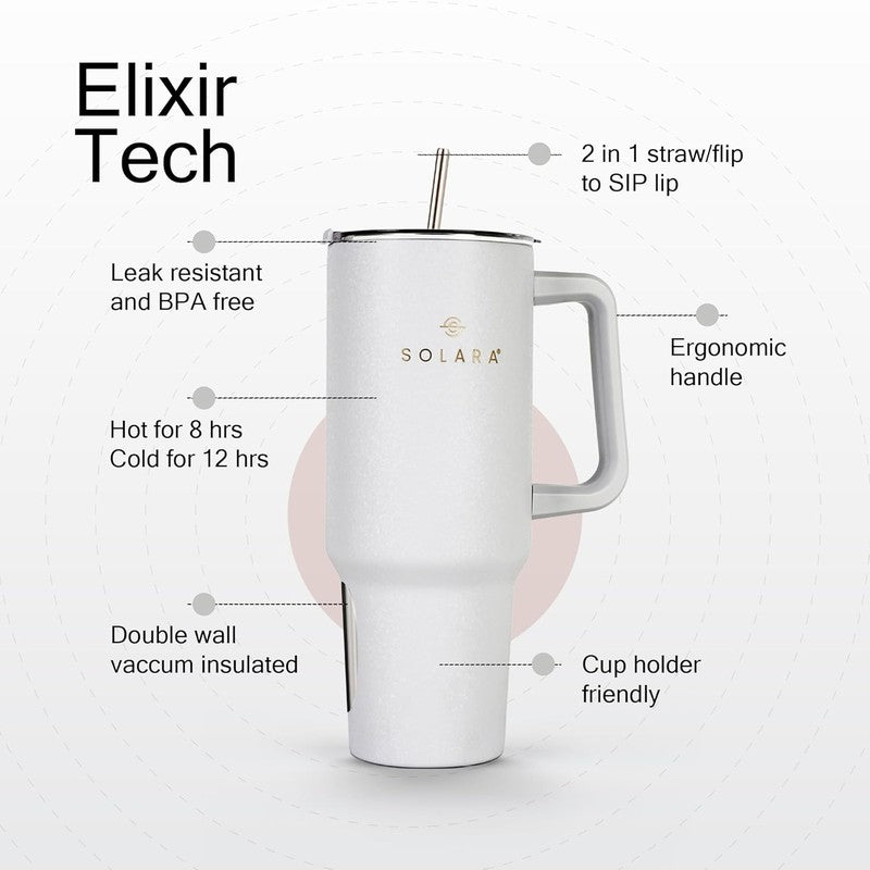 Solara Urban Chill Stainless Steel Tumbler (1200 ML) - White media 4