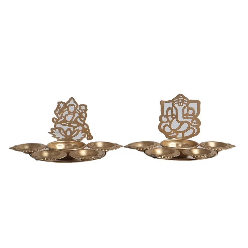 Laxmi Ganesha Tea Light Holder - Set Of Two media 3