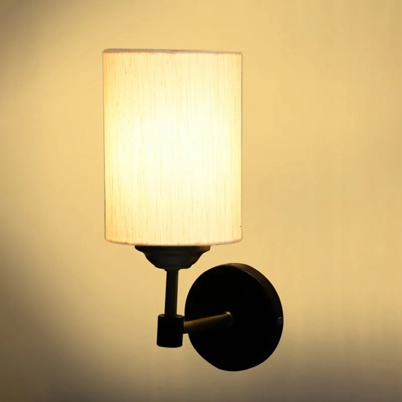 Sienna Sleek Steel & Cotton Wall Lamp - Ivory media 5