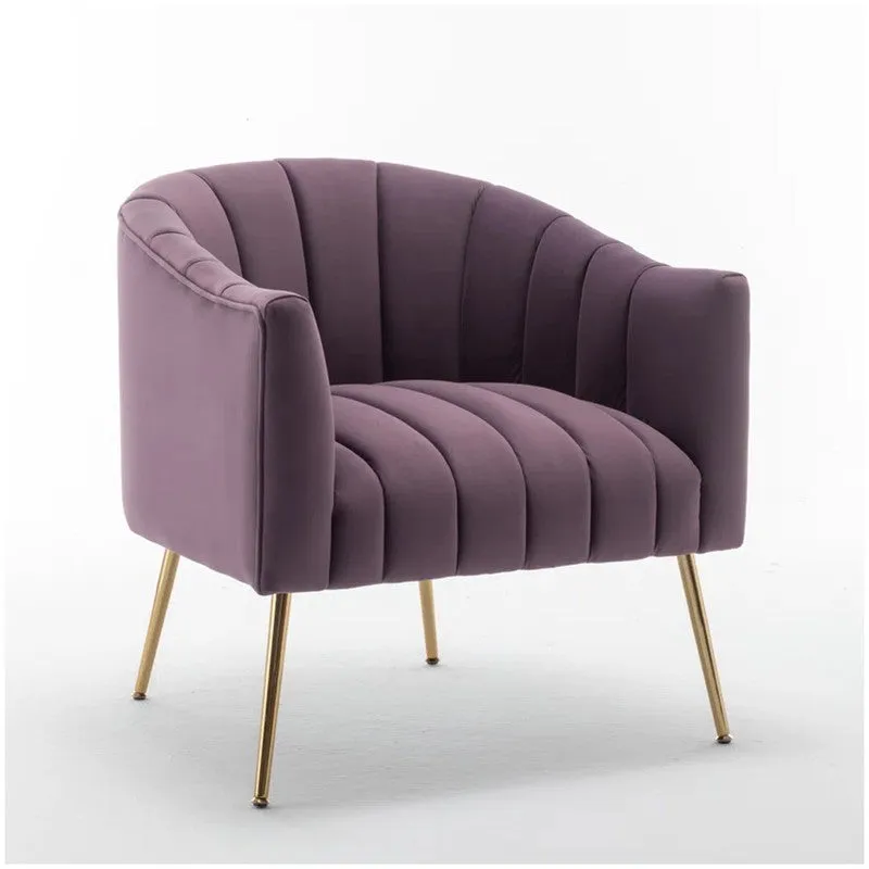 Plaino Neem Wood Accent Chair - Purple media 3