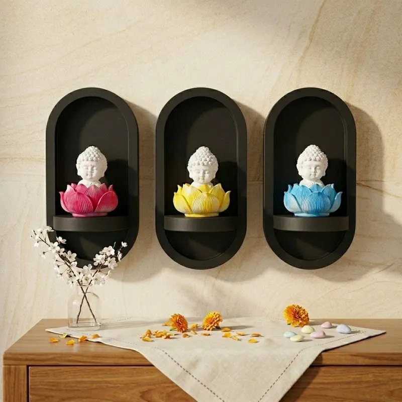 Zen Monks Resin Wall Accent - Set of Three media 1