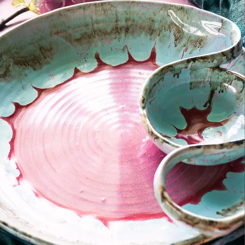 Aldia Handmade Ceramic Chip and Dip Platter media 3