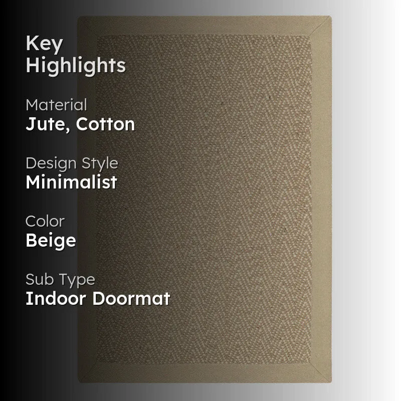 ChevronTread Anti-Slip Jute Door Mats - Beige media 2