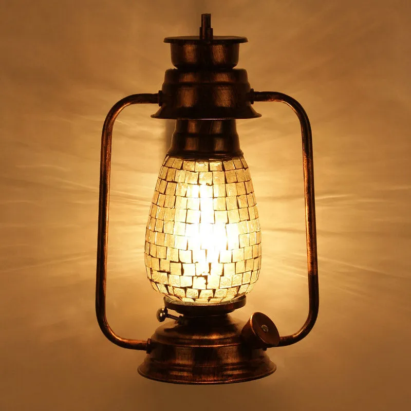 Avina Mosaic Lantern Iron Wall Lamp - Bronze media 4