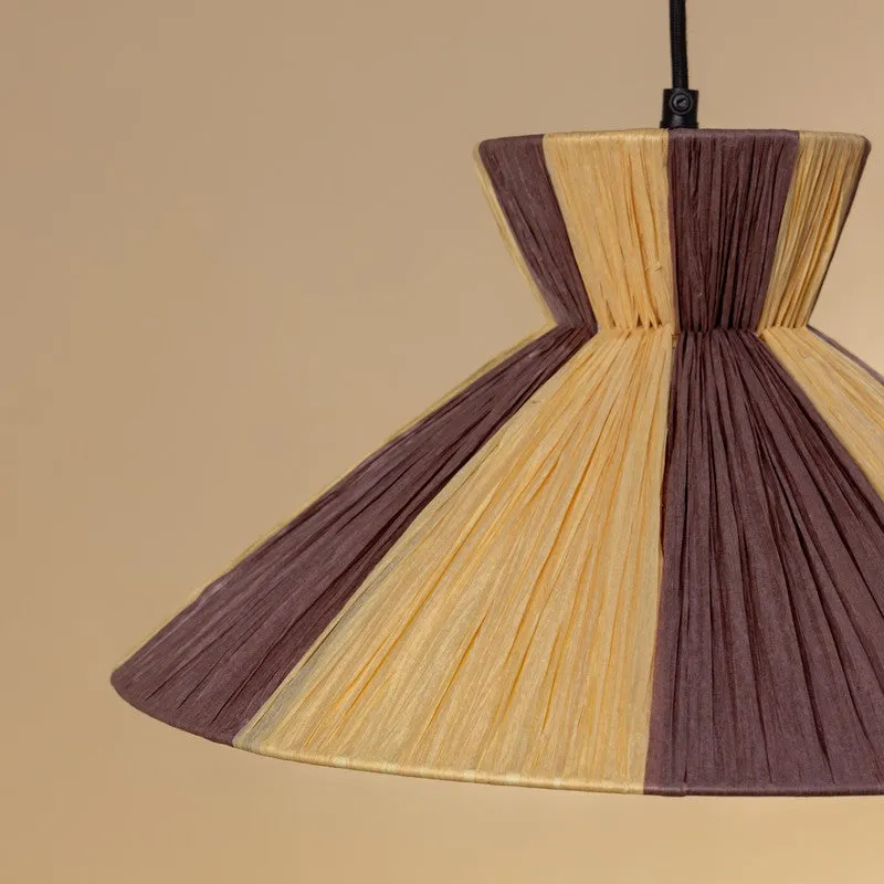 Fig Living Warmora Raffia Ceiling Lamp - Brown & Beige media 4