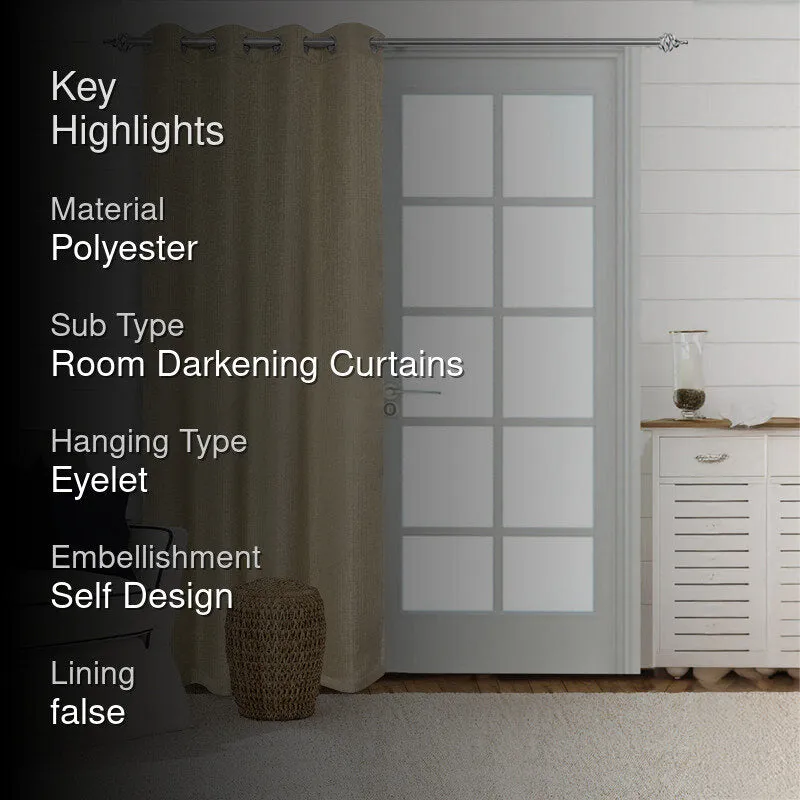 Saral Home Auriel Room Darkening Curtain - Beige media 2
